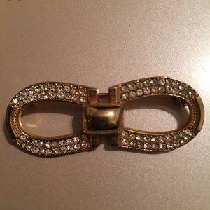 Christian Dior Gold crystal brooch pin